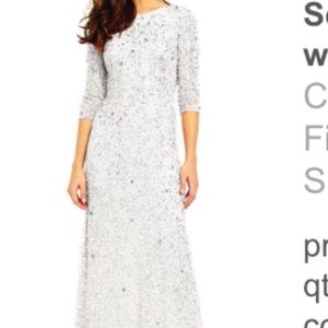 Three quarter sleeve Adrianna Papell sequin gown